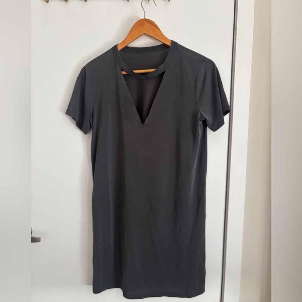 Dark grey choker tshirt dress